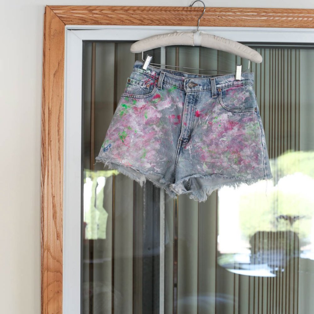 Rialto Jean Project Vintage Levi's Hand-Painted 550 Denim Shorts